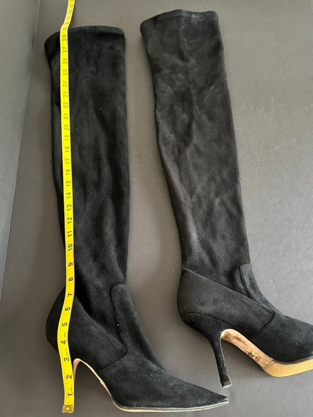 Dior Black Suede Knee High Stiletto Heel Boots Size 42 - Picture 2 of 12